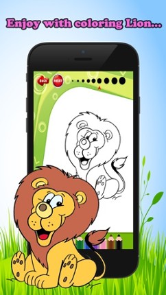 Coloring Book games free for children age 1-10: These cute animal lion coloring pages provide hours of fun activities screenshot