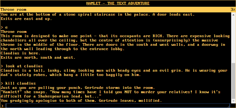 Hamlet: The Text Adventure Image
