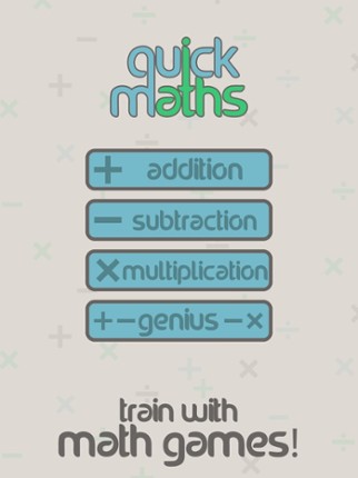 Quick Maths Arithmetic Workout screenshot