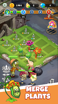 Flower Merge: Zombie Attack screenshot