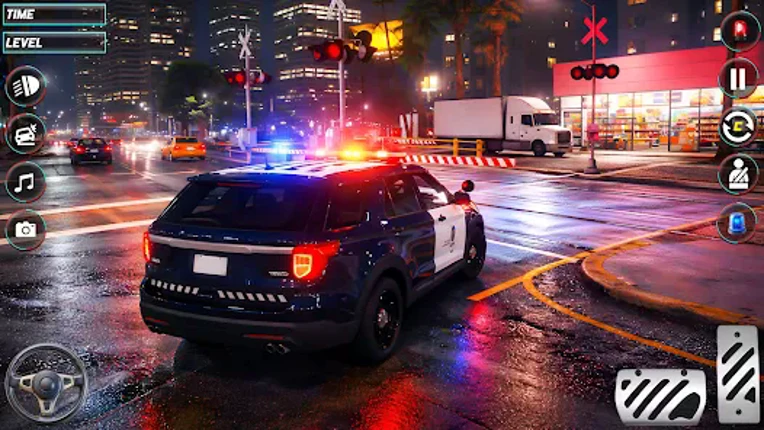 City Police Chase Driving 3D Image