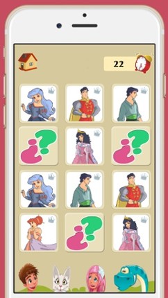 Memory game princesses: learning game of brian training for girls and boys screenshot