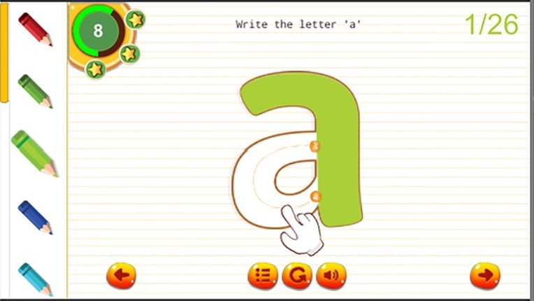 Santa Claus abc Small Alphabets Tracing Learning screenshot