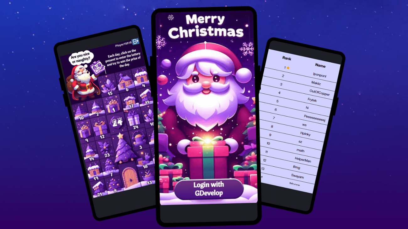 Games like Advent calendar (GDevelop template)