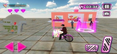 Ice Cream Cart Delivery Boy 3D Image