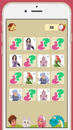 Memory game princesses: learning game of brian training for girls and boys screenshot