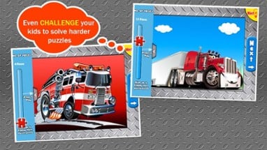 Trucks Jigsaw Puzzles: Kids Trucks Cartoon Puzzles Image