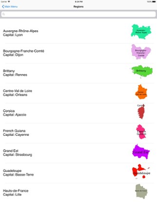 France Regions and Capitals screenshot