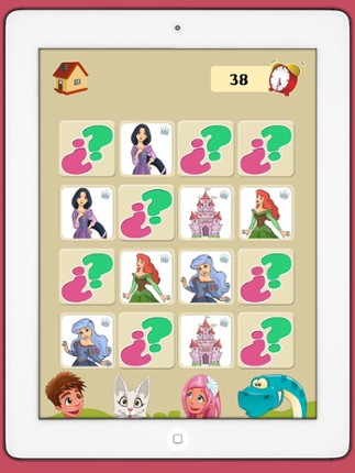 Memory game princesses: learning game of brian training for girls and boys Image