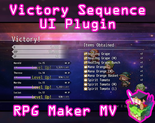Victory Sequence UI plugin for RPG Maker MV Image