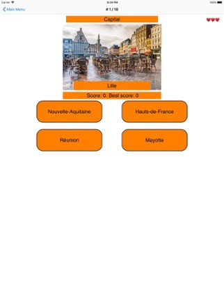 France Regions and Capitals screenshot