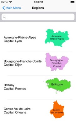 France Regions and Capitals Image