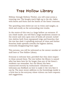 Tree Hollow Library Image