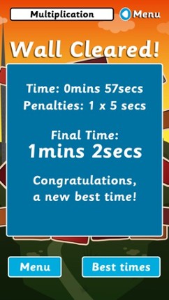 Wipeout Wall (Multiplication &amp; Division) screenshot