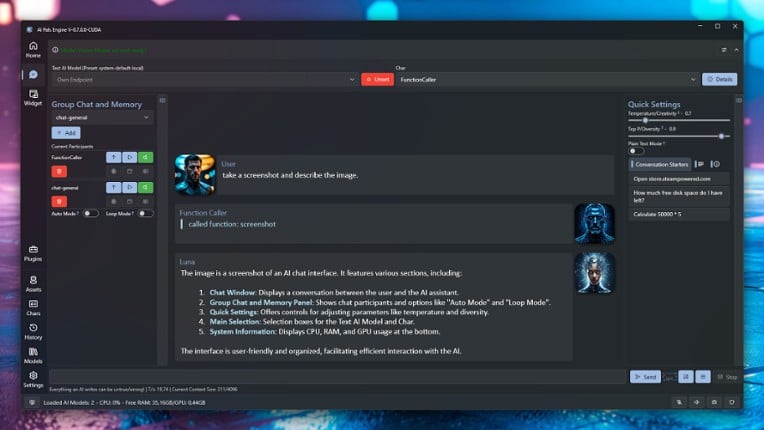 AI Pals Engine screenshot