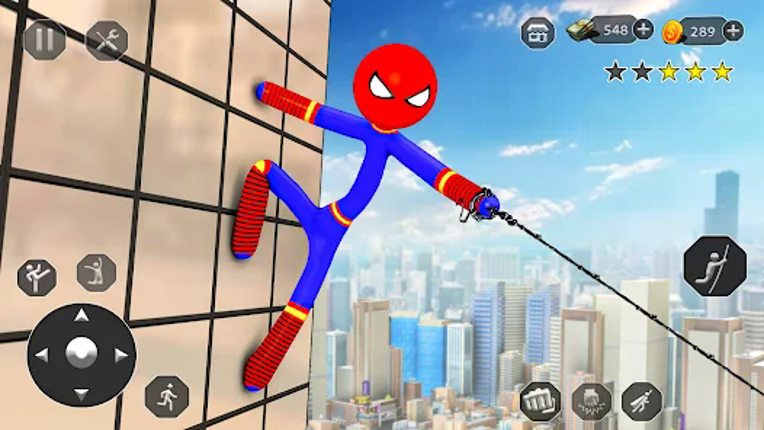 Stick Rope Hero Superhero Game screenshot