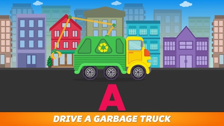 ABC Garbage Truck - an alphabet fun game for preschool kids learning ABCs and love Trucks and Things That Go Image