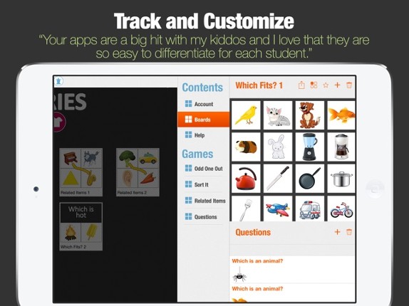 Categories - Categorization Skill Development App screenshot