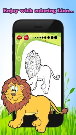 Coloring Book games free for children age 1-10: These cute animal lion coloring pages provide hours of fun activities screenshot