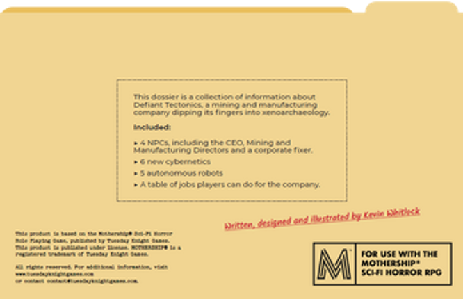 Defiant Tectonics - Corporate Dossier Image