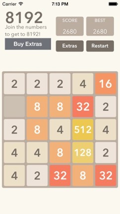 8192 Slider 5x5 Number Puzzle Game screenshot