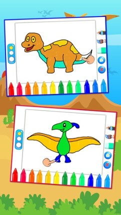 Dinosaurs Connect the Dots and Coloring Book Free screenshot