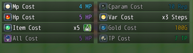 Hakuen Studio Skill Costs for RPG Maker MV MZ screenshot