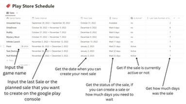 Google Play Store Sale Scheduler Notion Template Image