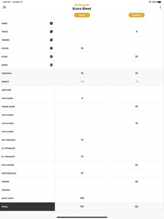 20 Rounds Score Sheet screenshot