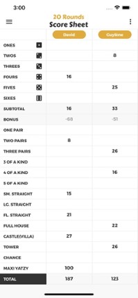 20 Rounds Score Sheet Image