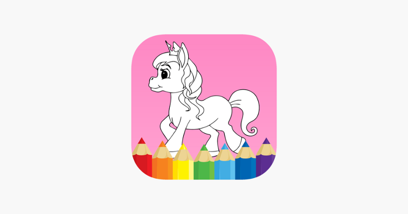 Coloring book Unicorn &amp; Horses Image
