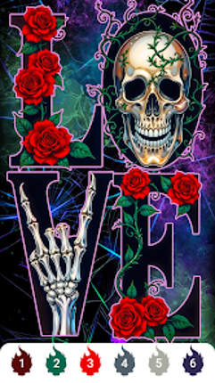 Tattoo Skull Color by Number screenshot