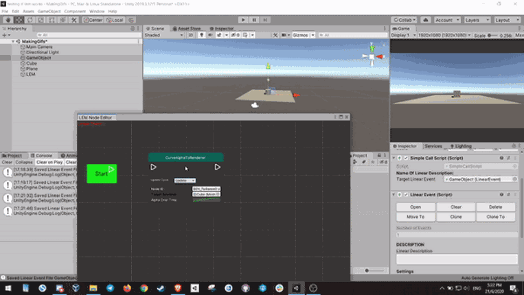 Linear Event Manager screenshot