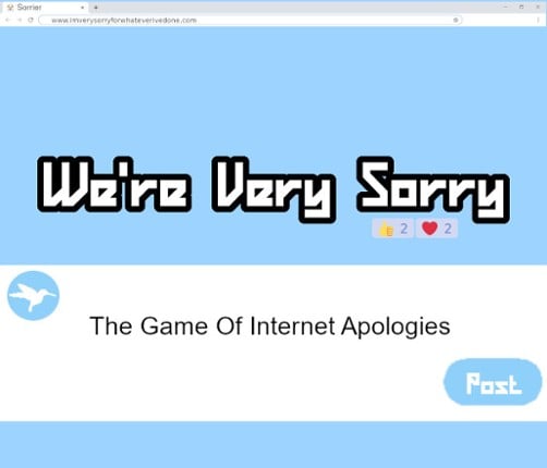 We're Very Sorry Game Cover