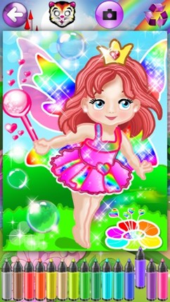 Coloring Pages with Princess Fairy for Girls - Games for little Kids &amp; Grown Ups screenshot