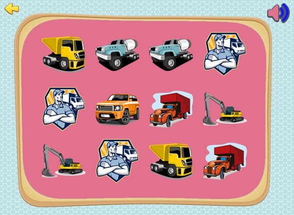 Learning Car and Pickup Trucks Matches or Matching Games for Toddlers and Little Kids Image
