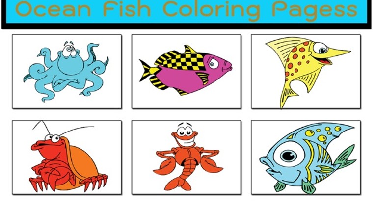 Ocean Fish Coloring Pages for Toddlers and Kids screenshot