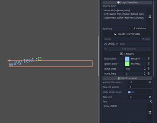 TextVars Plugin for Godot screenshot