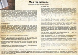 Mes Mémoires - Solo RPG [Lasers&Feelings Hack Game] Image