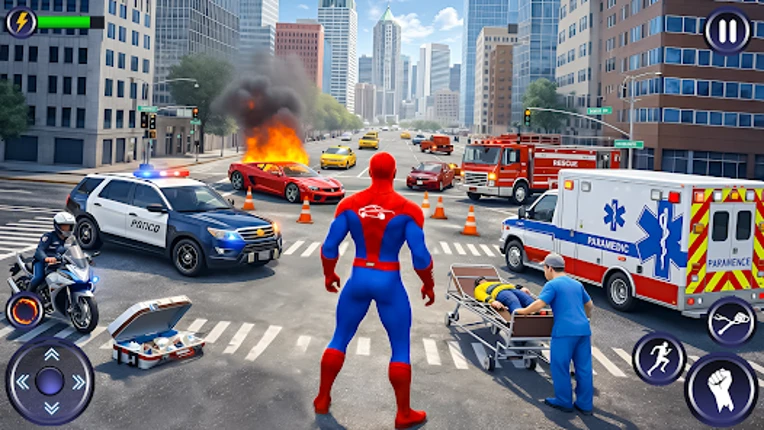 Spider Hero Fight Rescue City Image