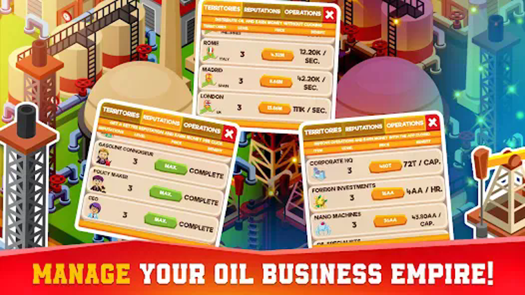Oil Tycoon idle tap miner game screenshot