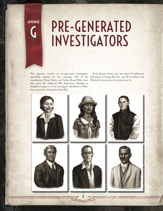 The Children of Fear Free Handouts and Pre-gen Characters (Call of Cthulhu) Image