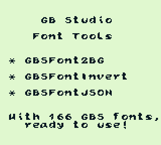 Games like GB Studio Font tools with 166 GBS fonts