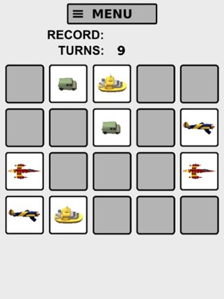 Pairs - Concentration in cards screenshot