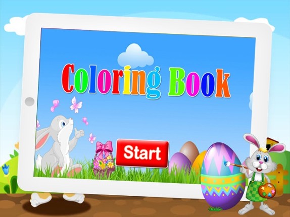 Easter Eggstravaganza and Rabbit coloring for kids Image