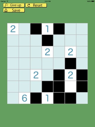 Nurikabe puzzle screenshot