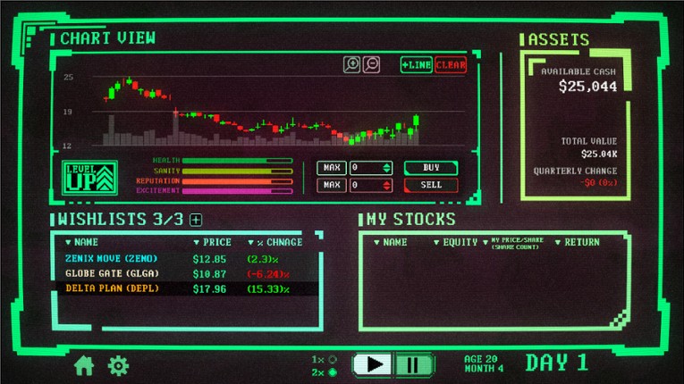 Chart Trading Simulator screenshot