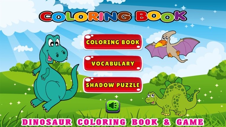 Dinosaur Free Kids Coloring Book - Vocabulary Game Image