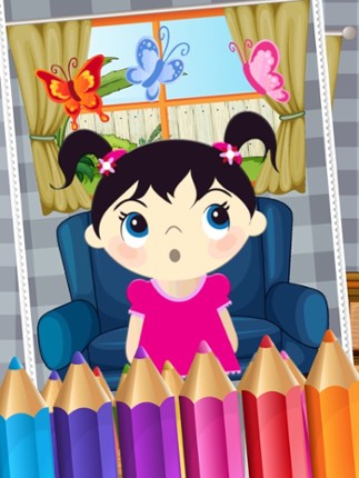 Little Girls Coloring World Drawing Story Kids Game screenshot