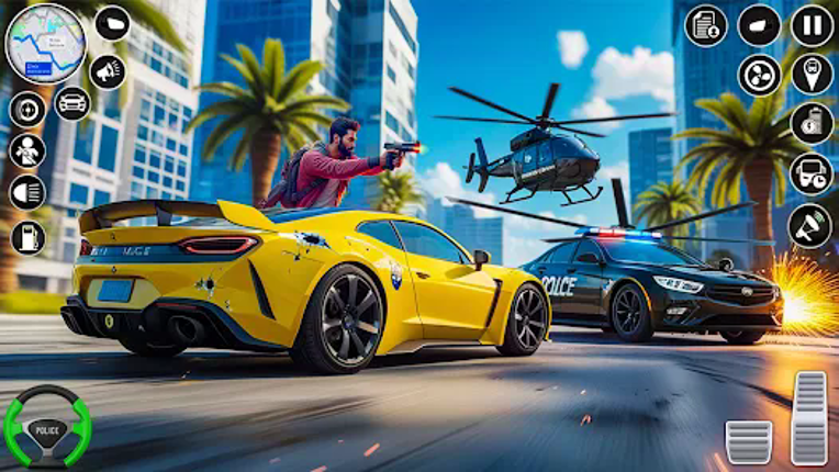 US Police Car Helicopter Chase Image